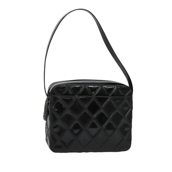 CHANEL Bicolore Shoulder Bag Enamel Black CC Auth 126184 - Picture 1 of 16